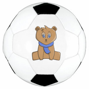 Bola De Futebol Urso de pelúcia vestindo lenço azul