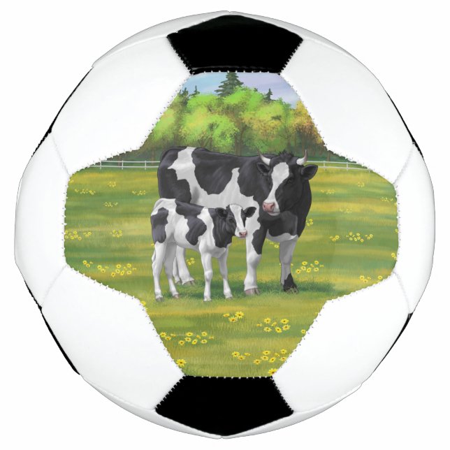 Bola De Futebol Vaca Holstein e Vitelo (Frente)