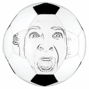 Bola De Futebol Velha Assustada Gritando Com A Cara Hilariante