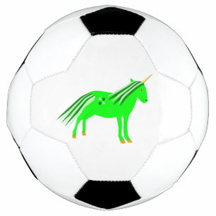 Bola De Futebol Verde irlandês bonito e Dourado Unicórnio