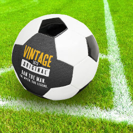 Bola De Futebol Vintage - Ano de Nascimento do Couro Negro Origina