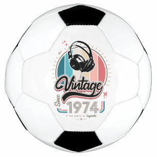 Bola De Futebol Vintage desde fones de ouvido de 1974