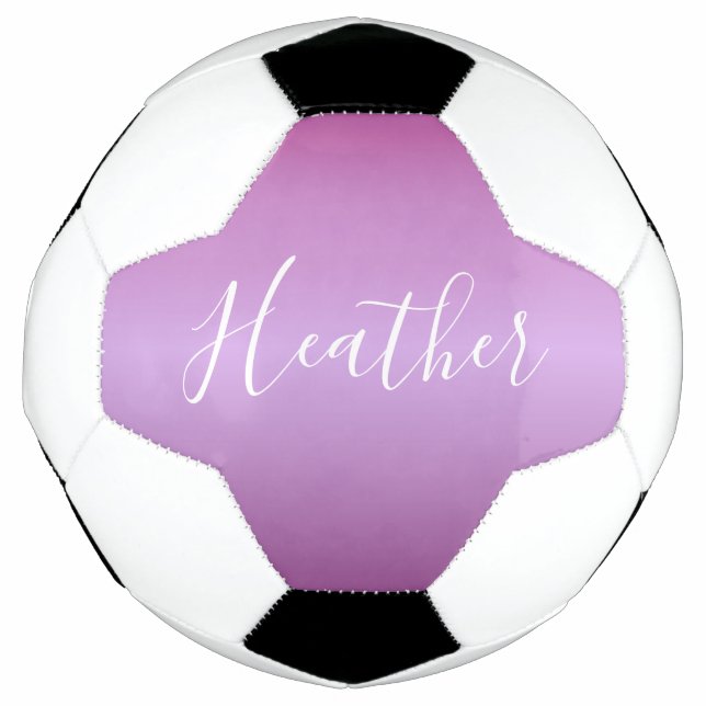 Bola De Futebol Violeta Roxa e Script Branco Personalizado (Frente)