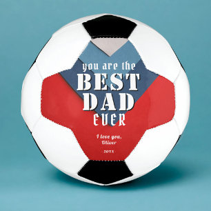 Bola De Futebol Você é o Melhor Papai Padrão Vermelho Azul Dia dos