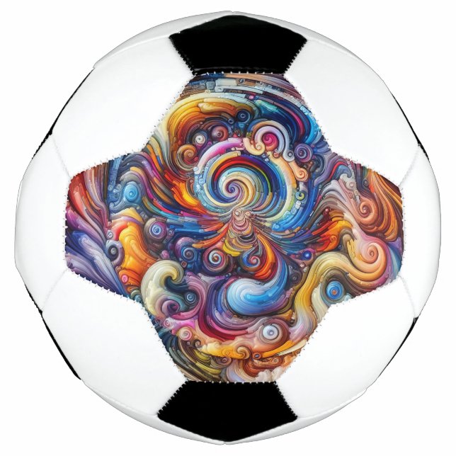 Bola De Futebol Vórtice de Cores Dinâmicas (Frente)