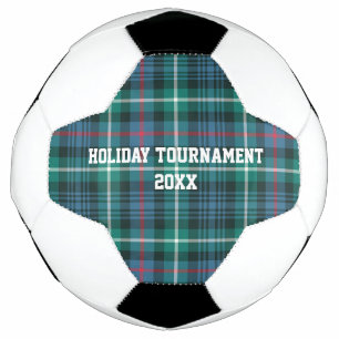 Bola De Futebol Xadrez de Tartan Verde Futebol Souvenir
