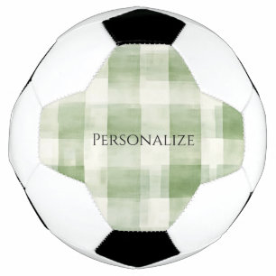 Bola De Futebol Xadrezes de Creme Verde Ocidental