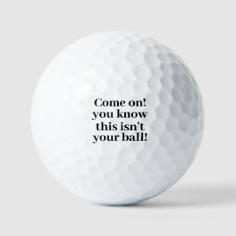 Bola de golfe com texto de comentário engraçado