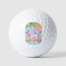 Bola de golfe com unicórnio