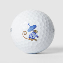 Bola de golfe de macaco-chinês azul