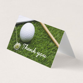 Bola de golfe e flor Obrigado, dobra de cartão