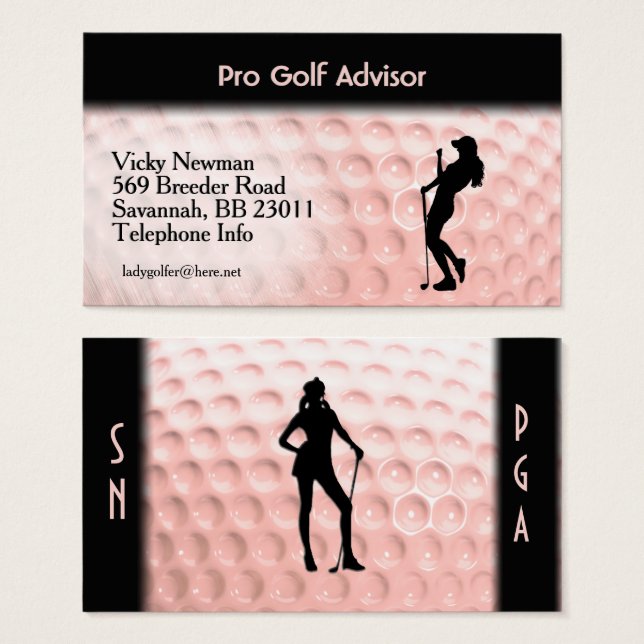 Bola de Golfe Esportiva Rosa (Frente & Verso)