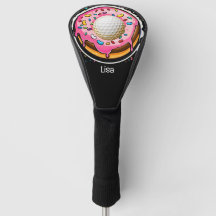 Bola de golfe na rosquinha rosa para a mulher golf