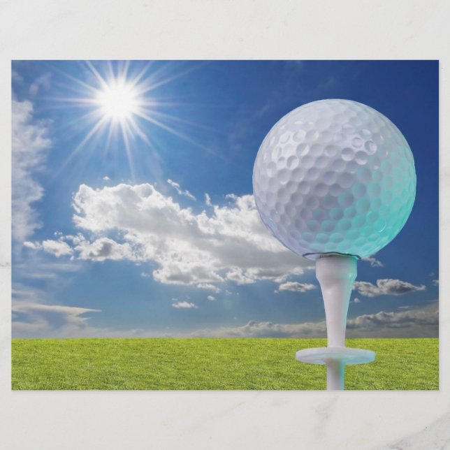 bola de golfe numa teia com grama (Frente)