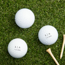 Bola de Golfe Personalizada Casamento Preto e Bran