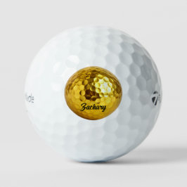Bola de golfe personalizada com monograma preto do