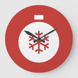 Bola de Natal Vermelha Grande Relógio