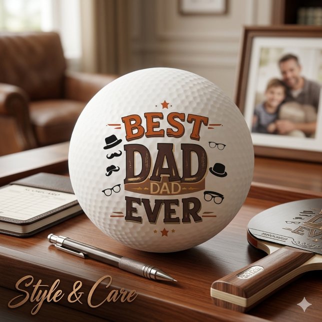 Bola de Ping Pong Três Estrelas – Presente para o  (Three Star Ping Pong Ball – Best Dad Ever Gift
)