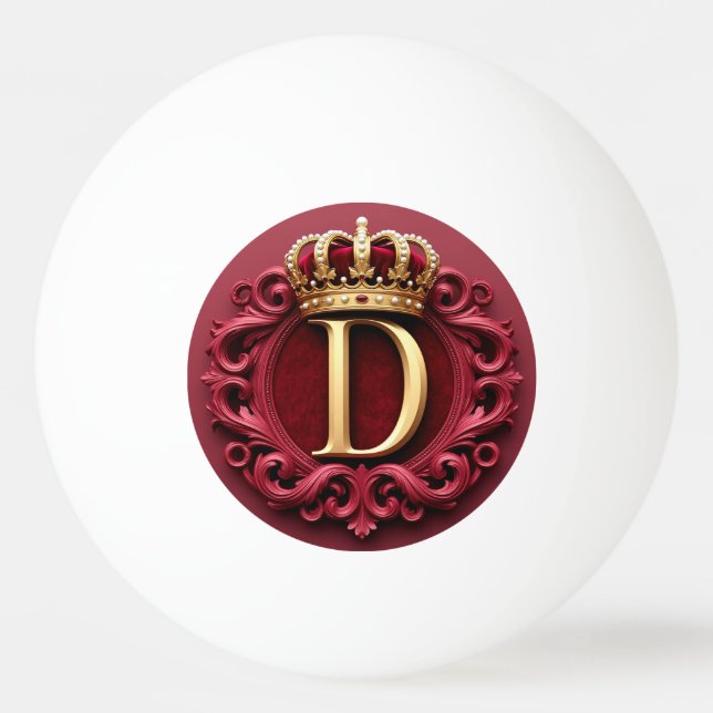 👑 Bola de Ping Pong Vermelha Veludo Real Presente (Frente)