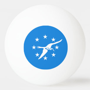 Bola de pingue-pongue com bandeira de Corpus Chris