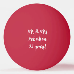 Bola de pingue-pongue de aniversário de 25 anos de