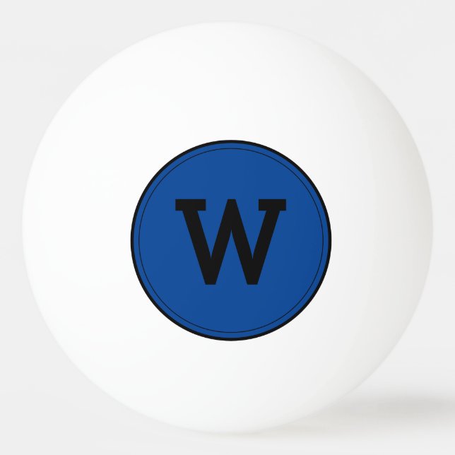 Bola de Pong Azul Ping Azul, Monograma Moderno Sim (Frente)