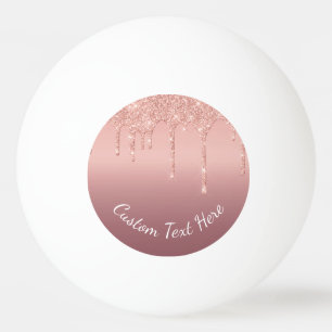 Bola de Pong de Ping Sparkly Dourada com rosa com 