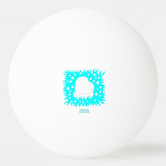 Bola de Pong do Coração da Neve de inverno (Frente)