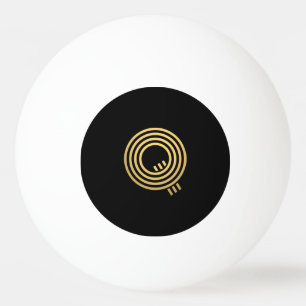 Bola de Pong do Monograma Dourado Moderno