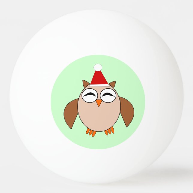 Bola de Pong Ping Coruja de Natal (Frente)