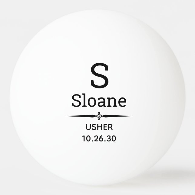 Bola de Pong Ping Monogramada Usher (Frente)