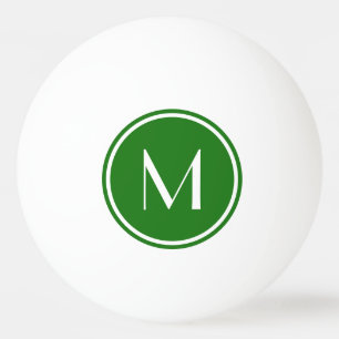 Bola de Pong Ping Ping em Monograma Verde Elegante