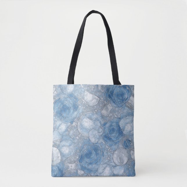 Bola de Rosa azul - Saco de Tote (Frente)
