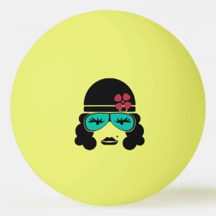 Bola de ténis de mesa retro da silhueta do vintag
