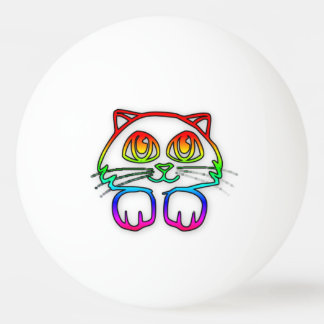 Bola do pong do sibilo do gatinho do arco-íris