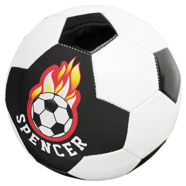 Bola Flaming de Futebol Personalizada (Três quartos)