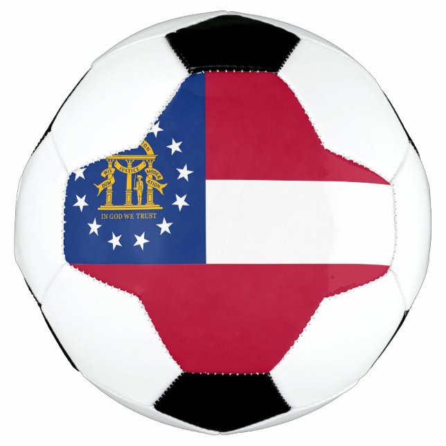 Bola Patriótica de Futebol com Bandeira da Geórgia (Frente)