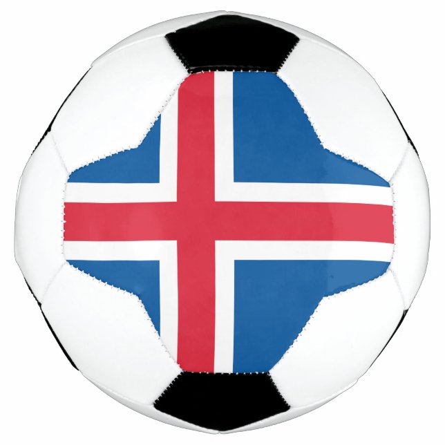 Bola Patriótica de Futebol com Bandeira da Islândi (Frente)