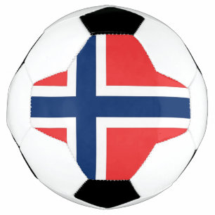 Bola Patriótica de Futebol com Bandeira da Noruega