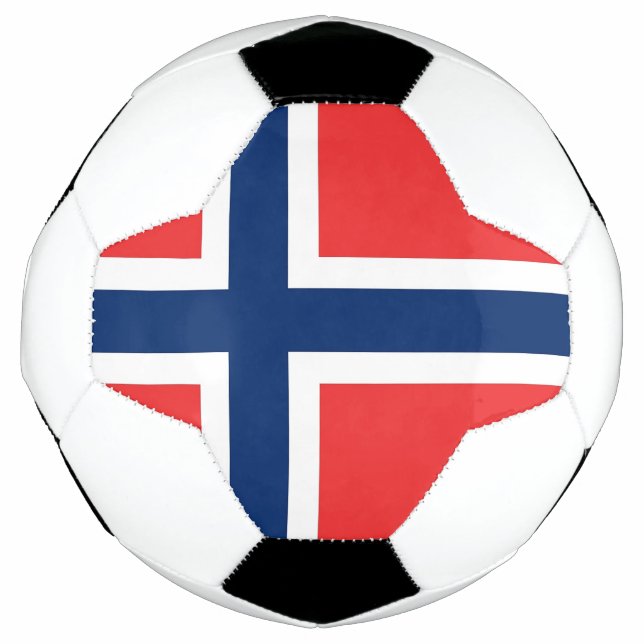 Bola Patriótica de Futebol com Bandeira da Noruega (Frente)