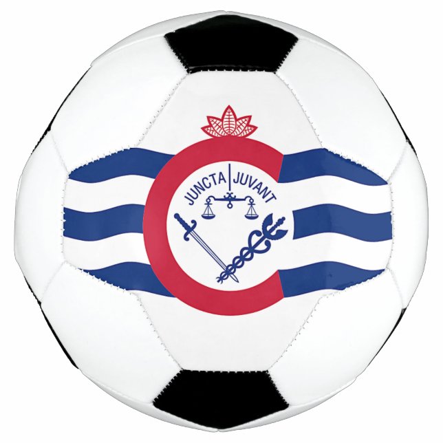 Bola Patriótica de Futebol com Bandeira de Cincinn (Frente)