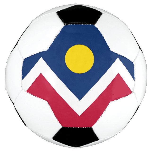 Bola Patriótica de Futebol com Bandeira de Denver, (Frente)