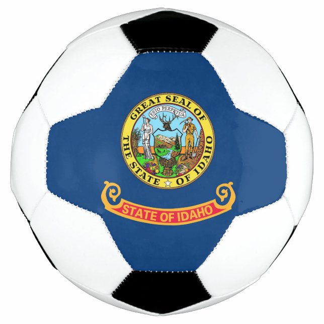 Bola Patriótica de Futebol com Bandeira de Idaho,  (Frente)