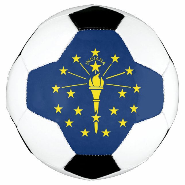 Bola Patriótica de Futebol com Bandeira de Indiana (Frente)