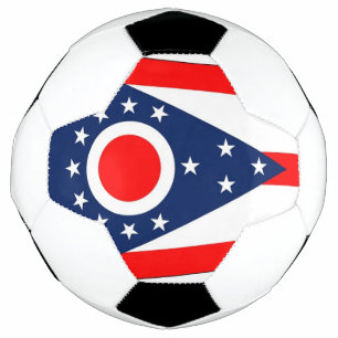 Bola Patriótica de Futebol com Bandeira de Ohio,