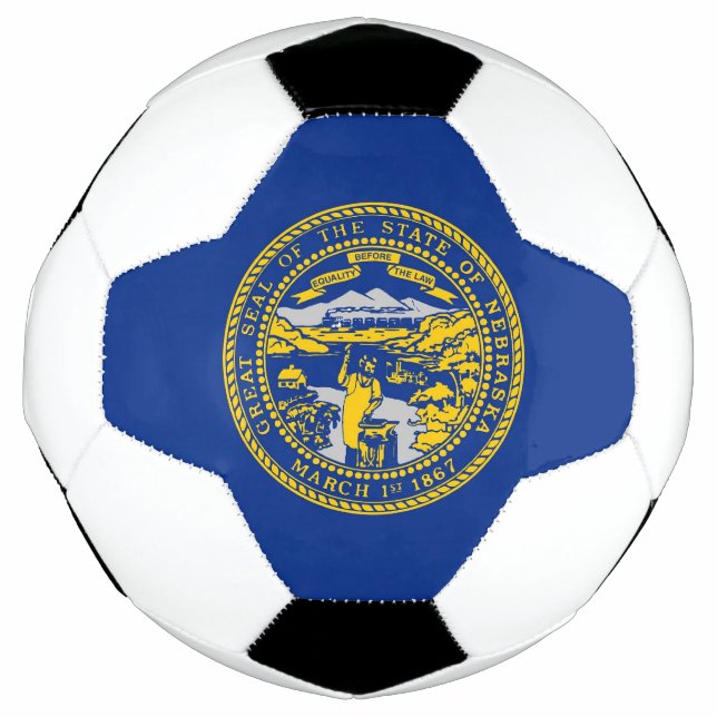Bola Patriótica de Futebol com Bandeira do Nebrask (Frente)