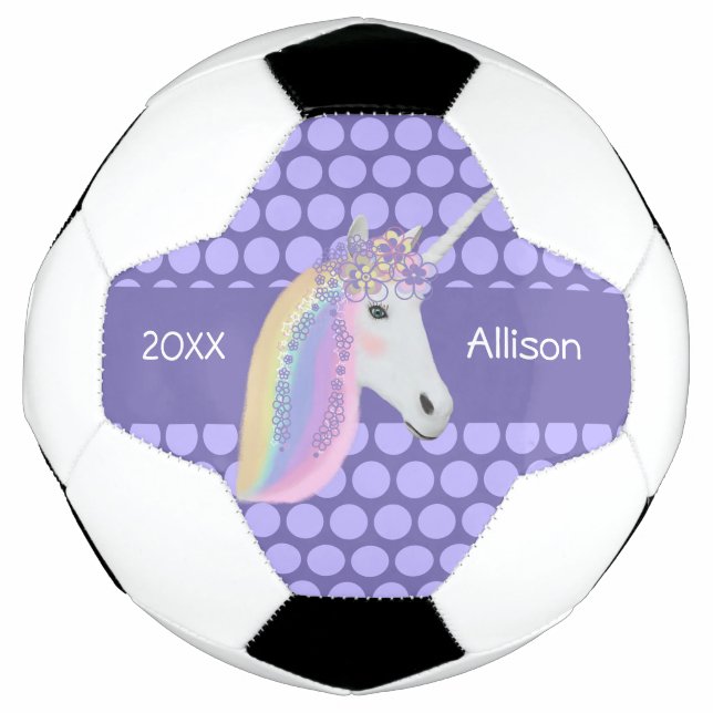 Bola Personalizada do Arco-Íris Roxo do Futebol (Frente)