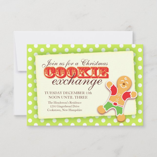 Bolachas de Natal e convite de etiqueta (Frente)