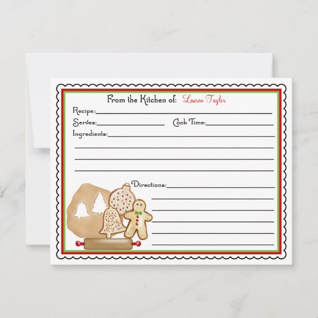 Bolachas de Natal Fazendo Cartões de Cozinhar (Frente)