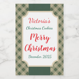 Bolachas de Natal Verde Etiquetas para Presente